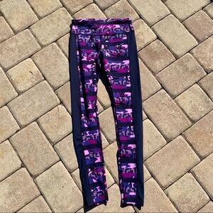 Nike womens epic mix clash tight leggings camo blue purple medium